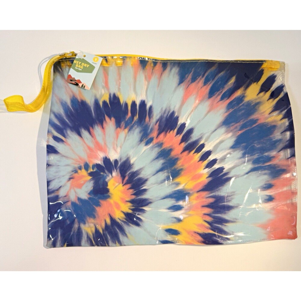 Clear Plastic Makeup Bag Waterproof Zip-Around Tie-Dye Pouch Wet Dry Bag